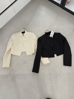 Bundle zara tailored blazer cropped top